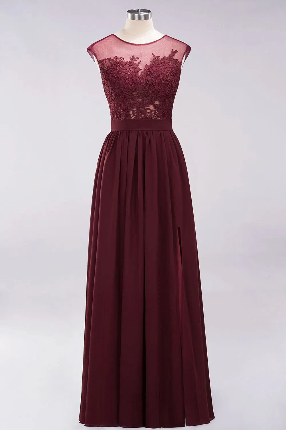 Short-sleeve delicate lace designed party gown
