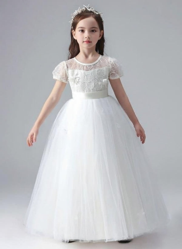 Laced baby dress gown style breathable and comfortable short sleeve