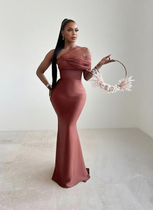 One Shoulder floor lenth Bridesmaid dress
