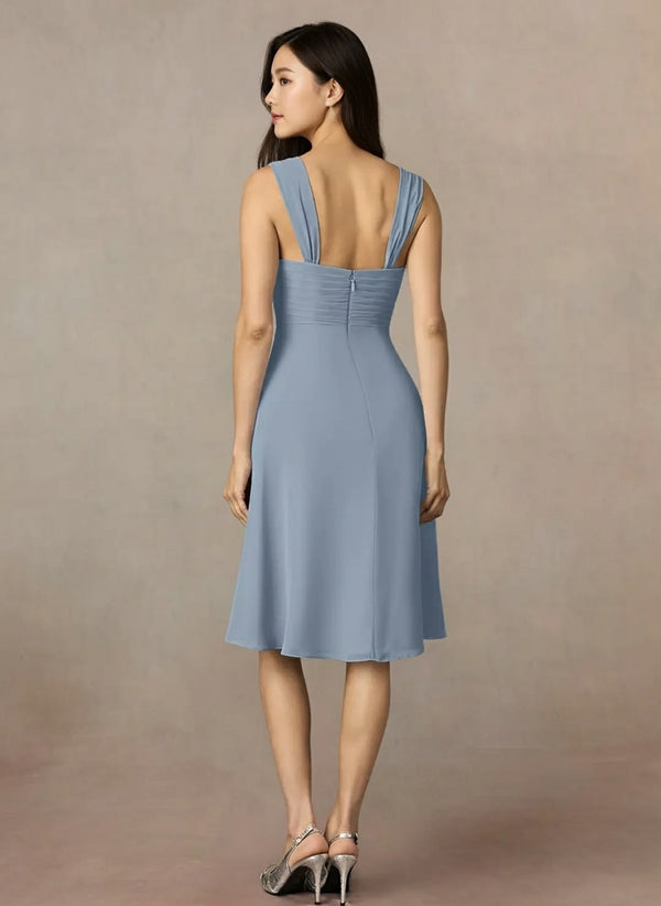 Sleveless square neck party Dress