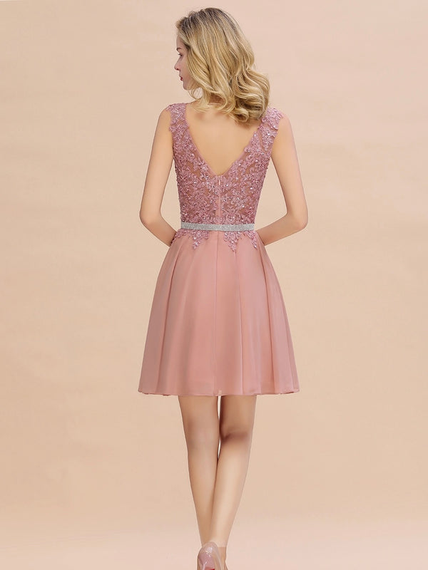 Gorgeous Lace designed sleeveless thigh length Party Dress