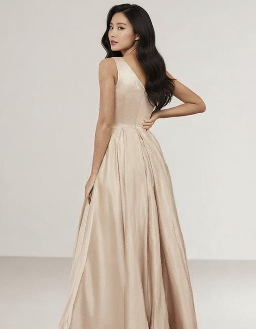 Satin One Shoulder floor length bridesmaid dress