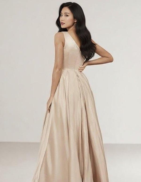Satin One Shoulder floor length bridesmaid dress