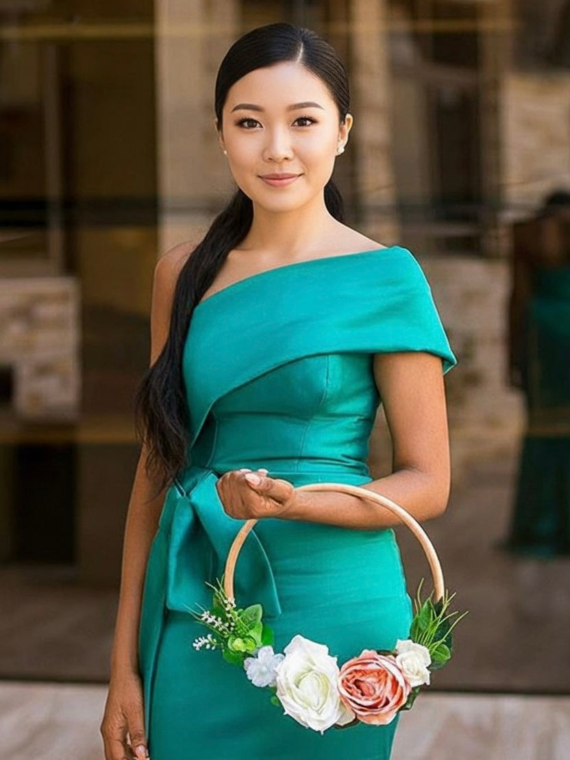 Satin one shoulder party dress