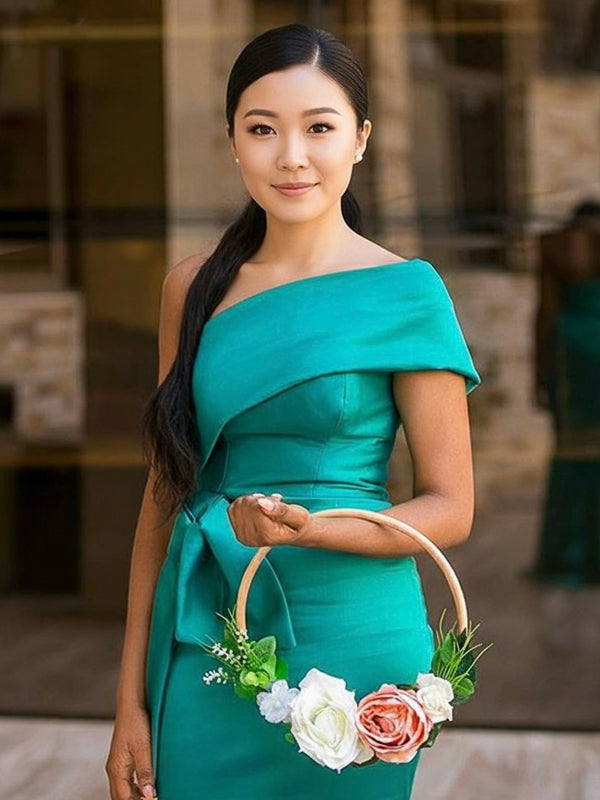 Satin one shoulder party dress