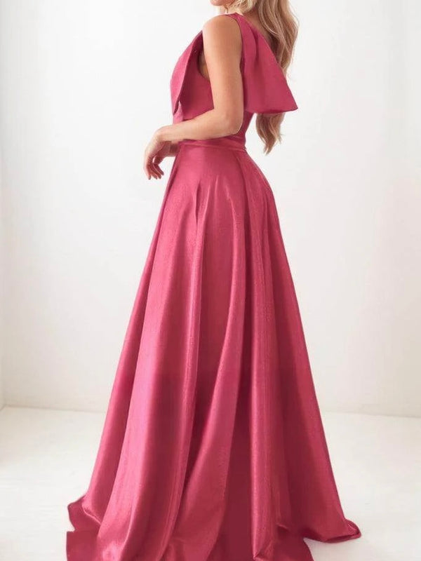 Off The Shoulder Satin Bridesmaid Dress
