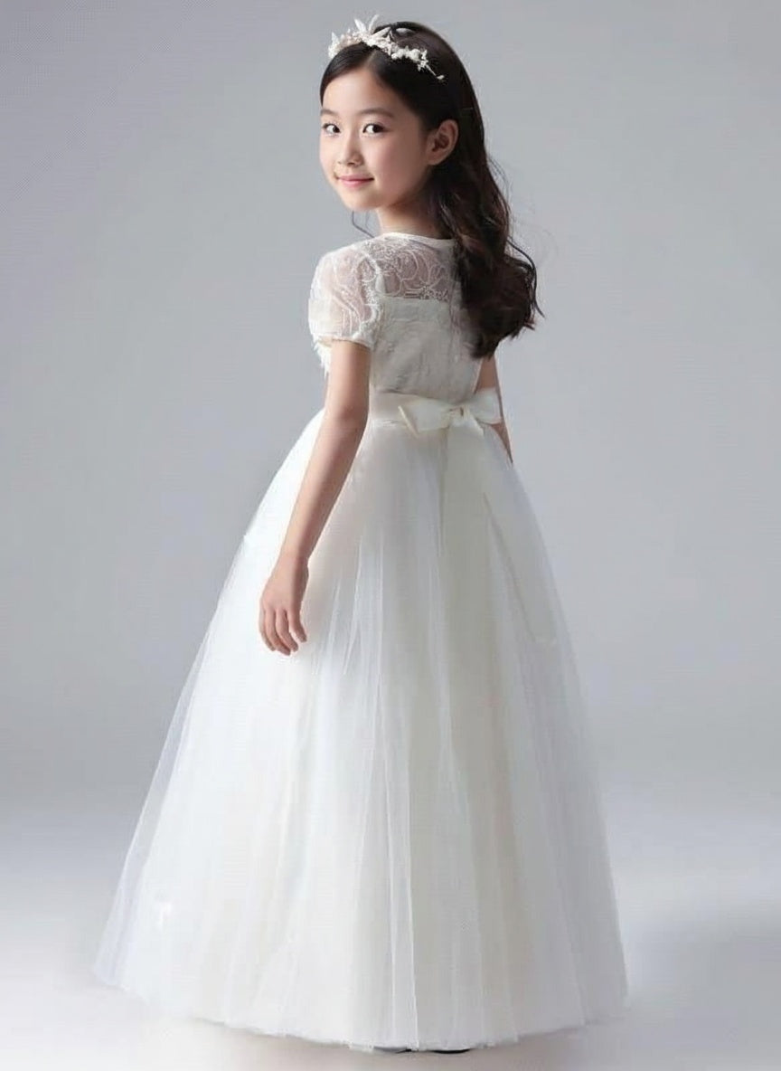 Laced baby dress gown style breathable and comfortable short sleeve